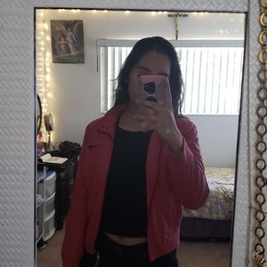 Pink leather jacket